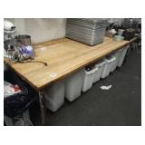 BUTCHER BLOCK TOP TABLE 120" X 39" X 34"