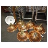 COPPER BRONZE WHITE HANGING TRACK LIGHTS W TRACKS