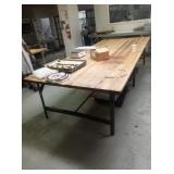 144" X 60" BUTCHER BLOCK TOP WORK TABLE