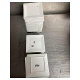 LOT OF 40 SQUARE PLATES 4" X 4"