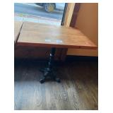 32" X 24" WOOD TOP TABLES WITH CAST IRON BASES