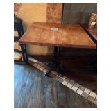 32" X 31" WOOD TOP TABLES WITH CAST IRON BASES