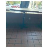 32" X 31" WOOD TOP TABLES WITH CAST IRON BASES