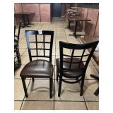 BLACK HEAVY DUTY CHAIRS WITH BROWN CUSHION
