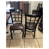 BLACK HEAVY DUTY CHAIRS WITH BROWN CUSHION