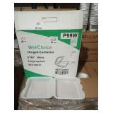 CASES 9X9 WHITE HINGED CONTAINERS