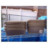LOT OF 12 SS PANS 13" LONG 4" - 6" DEEP