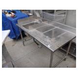 SS SINK & TABLE 60" X 30" X 34" TALL