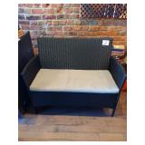WICKER OUTDOOR 2 SEAT BENCH