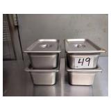 SS PANS WITH LIDS 6" X 10" X 4"