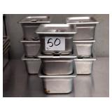 SS PANS WITH LIDS 6" X 7" X 4"