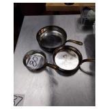 SET 3 COPPER CLAD PANS
