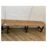 WOOD TOP METAL BASE BENCHES 75" X 17"