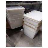 PLASTIC BINS WITH LIDS 26" X 18"