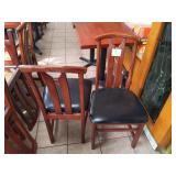 WOOD CHAIRS BLACK CUSHION SEATS