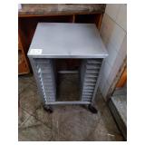 HALF HEIGHT PIZZA TRAY PAN RACK ON WHEELS