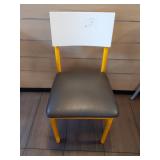 YELLOW METAL FRAME CUSHIONED SEAT CHAIRS