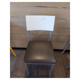 GRAY METAL FRAME CUSHIONED SEAT CHAIRS