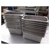 LOT 21 THIRD SIZE SS PANS 6" DEEP