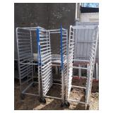 ROLLING PAN RACKS - AS IS - MISSING OR LOOSE SHELF