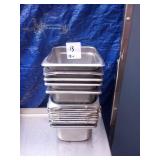 LOT 15 SIXTH SIZE SS PANS 4" DEEP