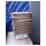 LOT 15 HALF SIZE SS PANS ASSORTED DEPTH