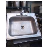 SS SINK - BROKEN FAUCET 25" X 22"
