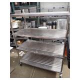 SS ROLLING RACKS 48" X 24" SHELVES