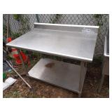 48" X 30" SS TABLE WITH BACKSPLASH