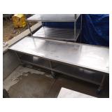 84" X 24" SS ROLLING GRILL STAND - 24" TALL