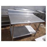 48" X 30" SS TABLE WITH BACKSPLASH