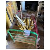 DISASSEMBLED DRYING RACK WITH PUSH CART