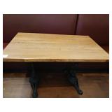48" X 30" WOOD TOP TABLES WITH OLD FASHIONED BASES