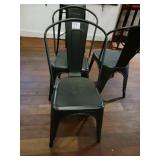 BLACK METAL STACKABLE CHAIRS