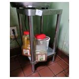 14" X 14" SS TABLE - NO CONTENTS