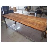 BUTCHER BLOCK TOP WORK TABLE 96" X 36" X 35"