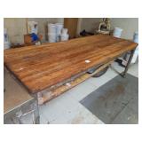 BUTCHER BLOCK TOP WORK TABLE 96" X 37" X 35"
