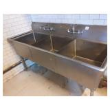 3 COMPARTMENT SS SINK 77" X 30"