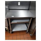 36" X 24" SS TABLE WITH WHEELS