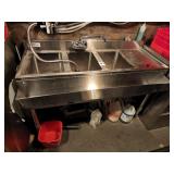 3 COMP BAR SINK WITH SPEED RAIL 48" X 24"