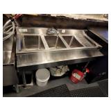 3 COMP BAR SINK WITH SPEED RAIL 48" X 24"