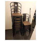 METAL FRAME WOOD SEAT STACKABLE CHAIRS