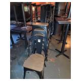 METAL FRAME WOOD SEAT STACKABLE CHAIRS