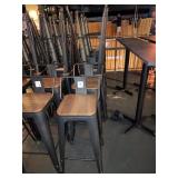 LOWBACK METAL FRAME WOOD SEAT STOOLS