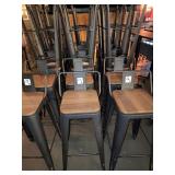 LOWBACK METAL FRAME WOOD SEAT STOOLS