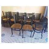 METAL FRAME WOOD SEAT CHAIRS