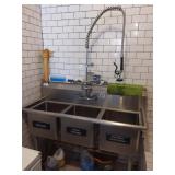 3 COMP SS SINK WITH SPRAYER 54" X 20"