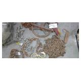 ASSORTED CHAINS & PULLEYS