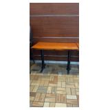48" X 27-1/2" WOOD TOP TABLES DOUBLE BASE