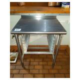 SS TABLE WITH PAN RACK 27" X 24" X 36"